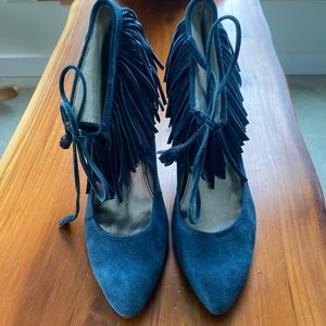 Calvin Klein Fringe Heels Navy